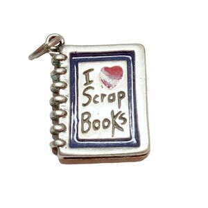 925 Sterling Silver bracelet With 3D Blue And Red Enameled Binded Book Charm